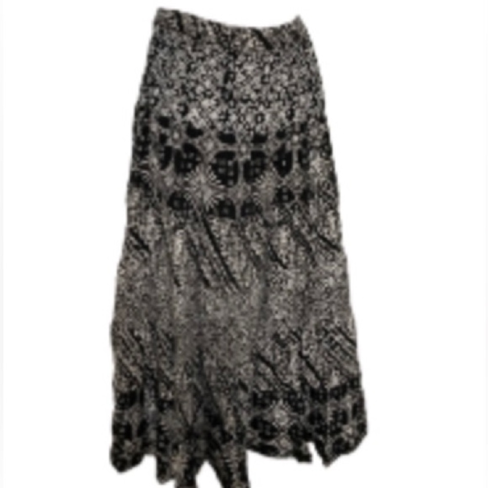 EUC Carole Little Black & White Cotton Maxi Skirt Size XL - Picture 2 of 8